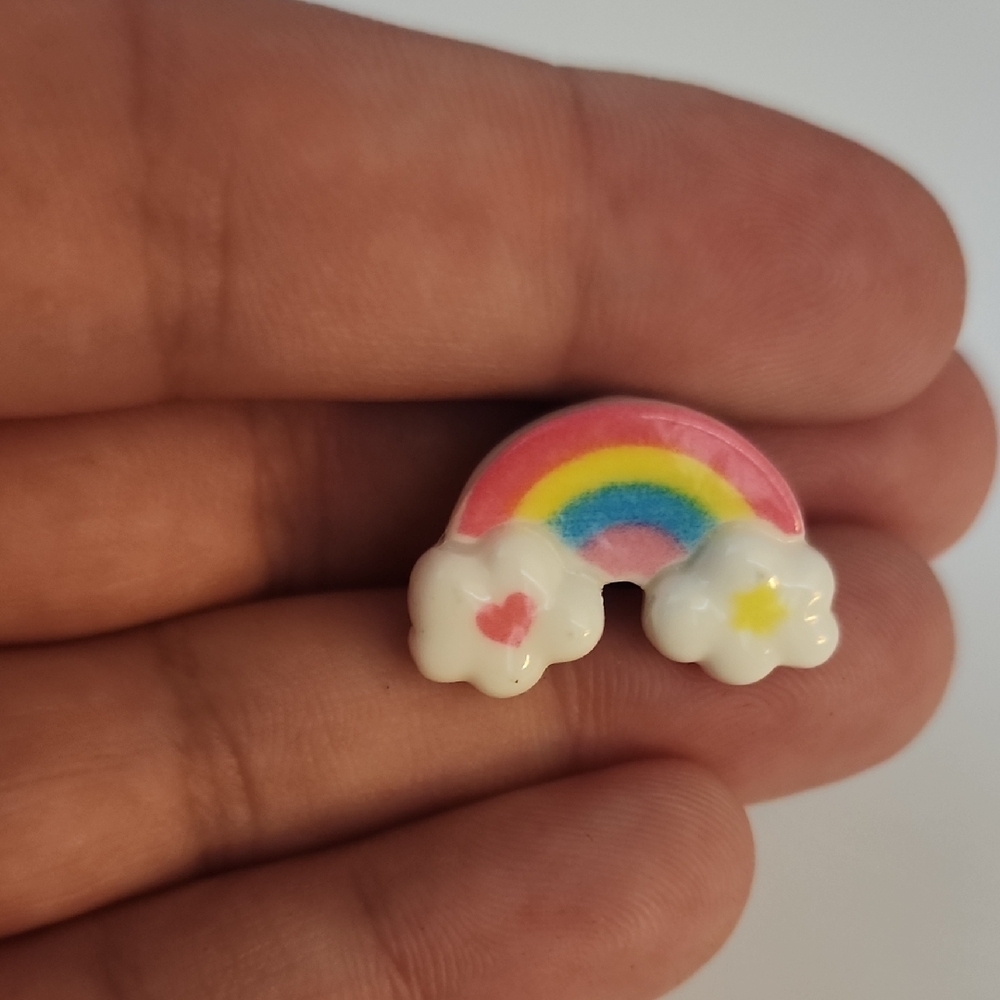 Rainbow Cloud Enamel shoe charms